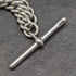 Around 1900 British Antique Pure Silver (925 Silver) Albert Chain 56g Pure Silver Emblem Fob